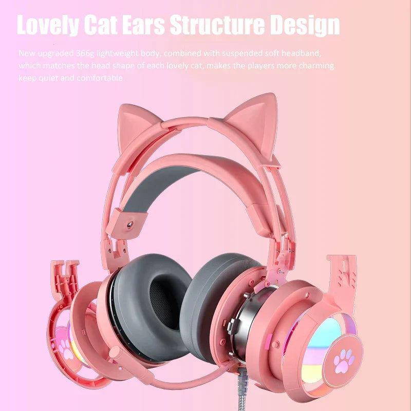 Cute Cat Ear Gaming Headphones